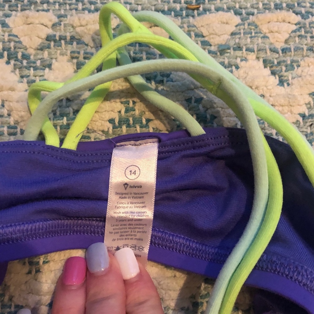 Cute Ivivva Purple Girls Sportsbra - Picture 3 of 3